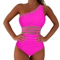 thumbnail image 4 of Oplxuo Women Mesh One Piece Swimsuit - Tummy Control One Shoulder Bathing Suit Cut Out Swimwear 2026, 4 of 7