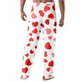 thumbnail image 3 of Fgvctg Valentine's Day Plus Size Pajamas for Men Oversized Wide Leg Sleepwear Pajamas Pant Fashion Love Heart Graphic High Waisted Pj Spring Fall Drawstring Lounge Pants with Pockets Hot Pink L, 3 of 4