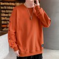 thumbnail image 4 of Gibobby Sudaderas para hombre Sudadera de forro polar con cuello redondo y ajuste clásico para hombre(Naranja,G), 4 of 5