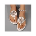 thumbnail image 4 of Women’s Comfortable Flip-Flop Sandals Dressy Thong Flat Leather Slide Sandals for Women, 4 of 9