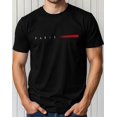 thumbnail image 1 of Black T-Shirt with And Red Stripe Print Trendy Must-Have! Summer Casual T-Shirt, 1 of 6