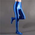 thumbnail image 4 of Medias de satén brillante opaco brillante para mujer de talla grande azul, 4 of 4