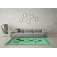 thumbnail image 3 of Ahgly Company Machine Washable Indoor Square Abstract Turquoise Blue Contemporary Area Rugs, 8' Square, 3 of 4
