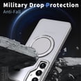 thumbnail image 3 of Decase for Samsung Galaxy S25+ Translucent Hard Back Case with 360°Rotatable Magnetic Ring Kickstand,Compatible with Mag-Safe,Military Grade Shockproof Translucent Protective Case,Gray, 3 of 6