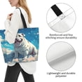 thumbnail image 3 of Pofeuu Starry Sky Cloud Bulldog Print Reusable Grocery Bags - Washable, Foldable, Packable Tote, Large Handles, Heavy Duty, Zippered Top Pouch, 3 of 8