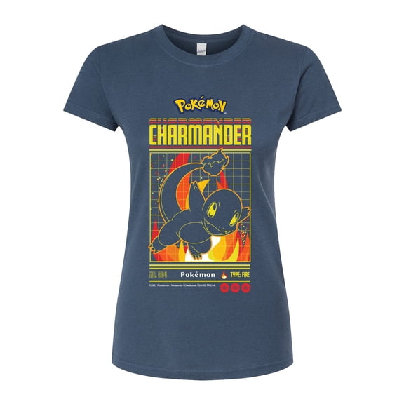 Pokémon - Charmander Retro Gamer - Juniors Fitted Graphic T-Shirt