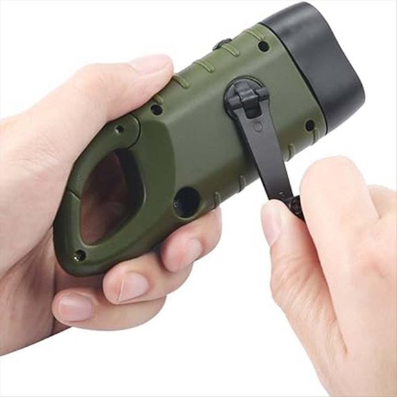 Linterna de Manivela con EnergíA Solar,Linterna LED Recargable de Emergencia,Linterna de Supervivencia,Antorcha para Deportes Al Aire Libre,A