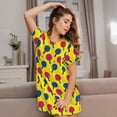 thumbnail image 3 of Rateoe Colorful Ping Pong Print Women’s Nightdress – Cozy Cotton Short-sleeved Sleep Shirt, Loose-Fit Sleepwear, Perfect for Relaxing and Sleeping, 3 of 6