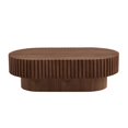 thumbnail image 2 of Tcbosik Farmhouse Coffee Table, 43.7 inch Cocktail Table, Oval Center Table for Living Room, Walnut, 2 of 10