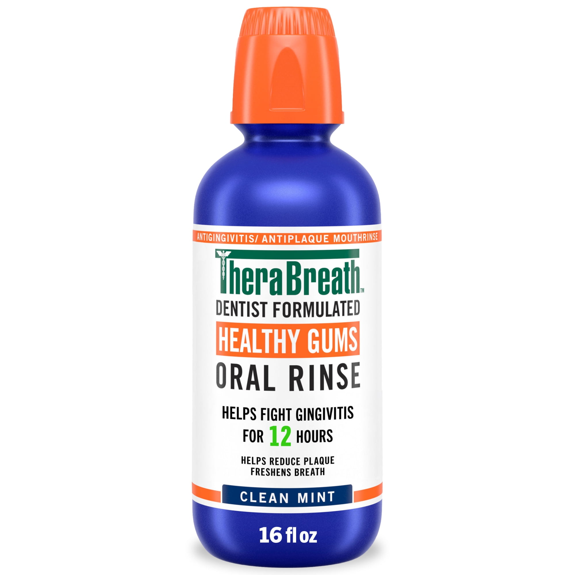 TheraBreath Healthy Gums Mouthwash, Antigingivitis Mouth Rinse for Adults, Clean Mint, 16 fl oz