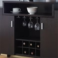 thumbnail image 7 of Bowery Hill Mid-century Wood Wine Storage Buffet in Cappuccino, 7 of 7