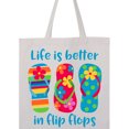 thumbnail image 4 of Inktastic Life is Better Flip Flops Tote Bag, 4 of 4