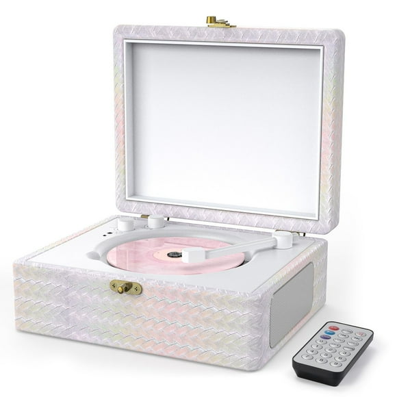 Retro Bluetooth CD Player with Speakers and Rechargeable Battery