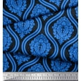thumbnail image 2 of Soimoi Black Cotton Duck Fabric Floral Damask Printed Fabric 1 Yard 42 Inch Wide, 2 of 3