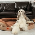 thumbnail image 2 of Laifug Memory Foam Oval Dog Bed (44x30x9Inches, Chocolate), Orthopedic Dog Bed for Dogs with Durable Waterproof Liner & Removable Washable Cover & Nonskid Bottom, 2 of 8
