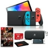 Nintendo Switch OLED Neon Blue/Red with Hades, 128GB Card, and More