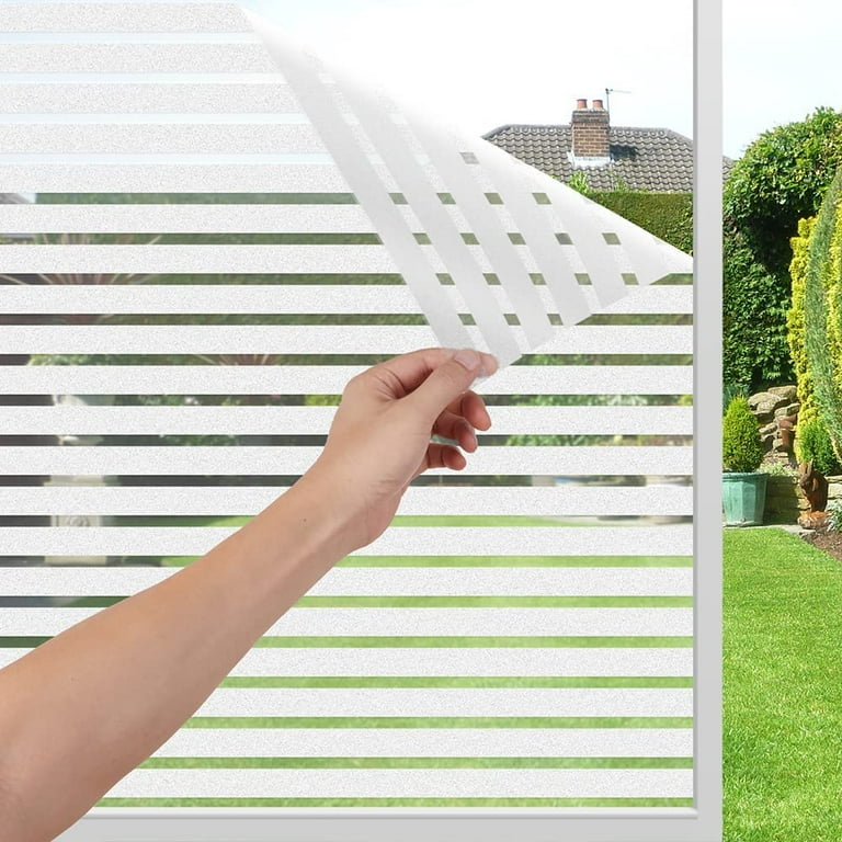 Topboutique Frosted Window Film Static Cling Decorative Glass Film Anti UV Window Privacy Film Non Adhesive Window Cling Door Cover for Home Office