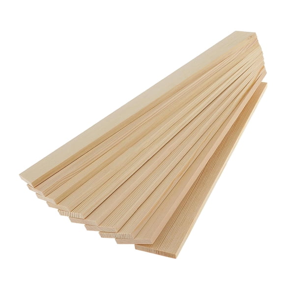 arctrm 10 Pieces Wood Strips for Crafts Decoration Decorative Unfinished Wood Slats 4x40cm