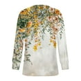 thumbnail image 4 of AOOCHASLIY Fall Tops for Women Ladies Blouses Dressy Casual Fall Hippie Tshirts Shirts Long Sleeve Cute Tops Floral Tunics Tops Crew Neck Dirndl Blouse, 4 of 5