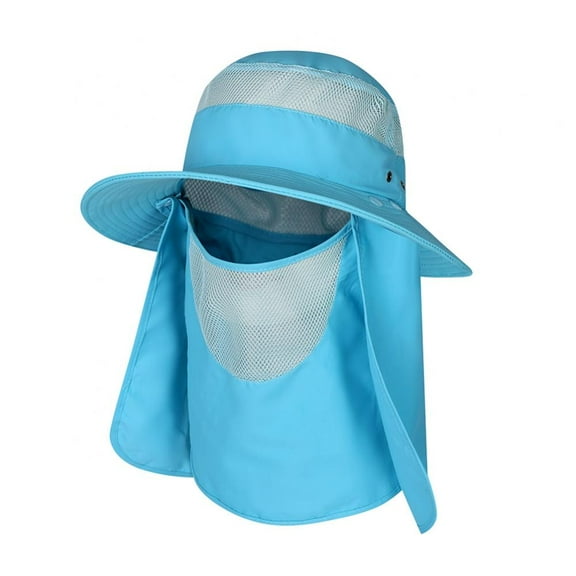 Fishing Hat Sun Cap UPF 50  Outdoor Hiking Hat with Removable Mesh Face Neck Flap Cover Windproof Strap
