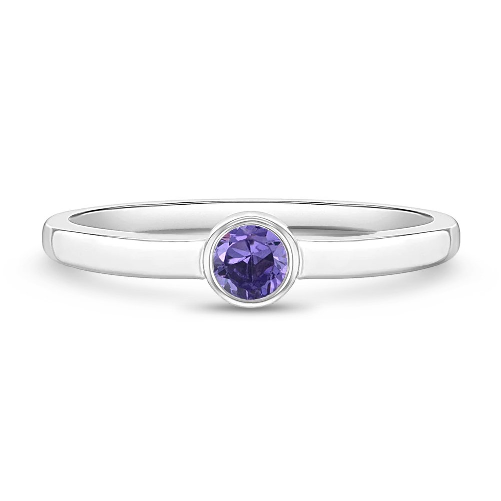 Bague Solitaire En Améthyste 0.90 Cts Et Argent Sterling - Taille 6.5 - Neuf Sans étiquette