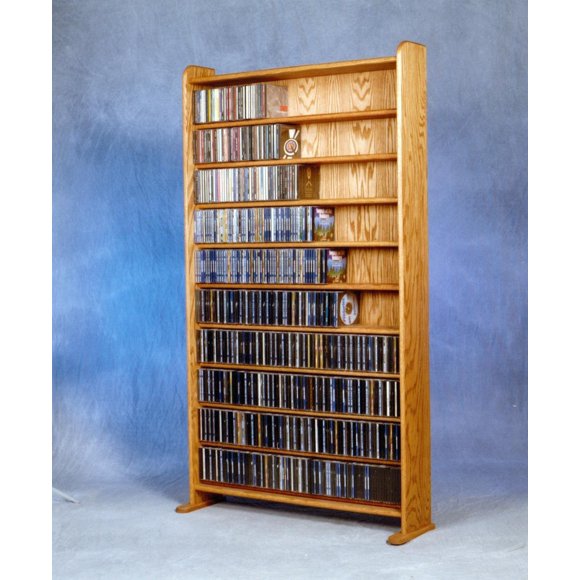Wood Shed "Monster" Solid Oak CD Cabinet, Honey, 62 lbs, 65.5 in H, 35 in W, 7.25 in D