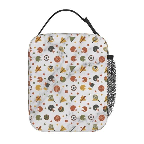 Baseball Insulated Lunch Bag, Reusable High Capacity Thermal Lunch Box Tote Bag, Cooler Food Handbag For Men Women, Office Work Travel Picnic Outdoor