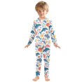 thumbnail image 3 of Dailycode Cotton Pajama Set Snug Fit Long Sleeve Top and Pants for 18M-8Y Cartoon Dolphins and Flowers, 3 of 7