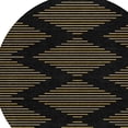 thumbnail image 5 of HomeRoots 598724 8 ft. Black & Beige Round Geometric Washable Indoor & Outdoor Area Rug, 5 of 5