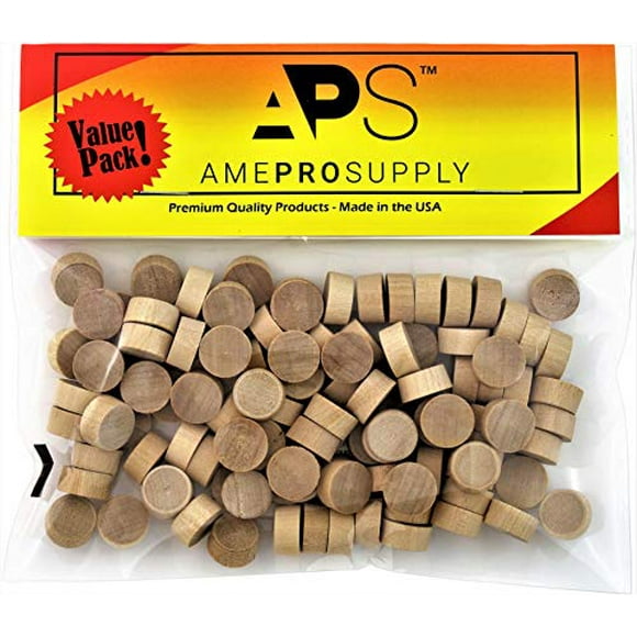 Wood Plugs 1/2 inch, Screw Hole Plugs, Flat Head Wood Plugs, Button Plugs, Screw Plug, Wooden Hole Plugs, Wood Caps, Wood Screw Covers, Wooden Screw Plugs, Buttons Wood Plug (120, 1/2 inch)