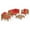 Teak/Red, variant on Noble House Oana Outdoor 4 Seater Loveseat Chat Set Teak