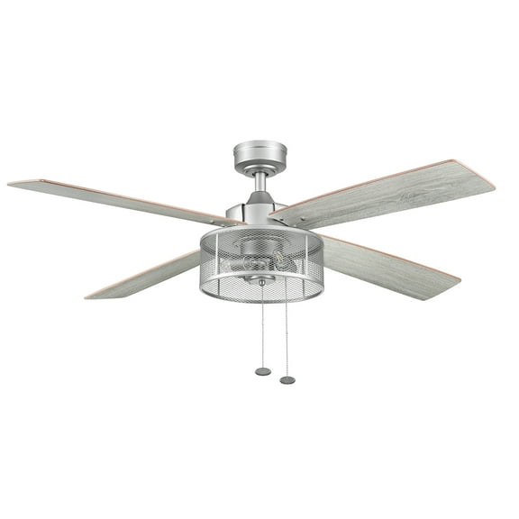 Better Homes & Gardens 52" 4 Blade Pewter Cage Ceiling Fan with Lights