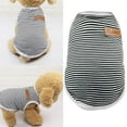 thumbnail image 2 of yuehao dog striped shirts pet striped shirts puppy striped apparel dog clothes colorful pet t shirts pet vest with 6 colors pet dog striped shirt black, 2 of 9