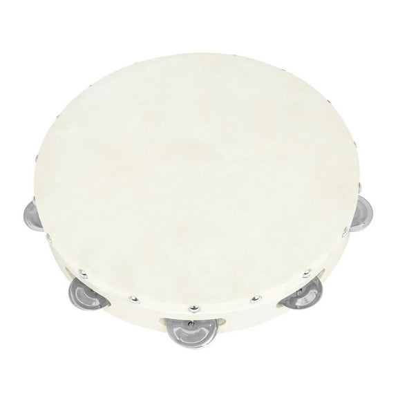 SIEYIO 10 inch Hand Drum Wood Sheepskin Tambourine Improve Musical Abilities Party