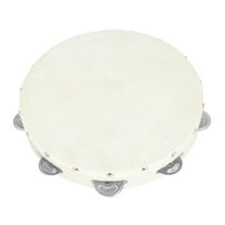 SIEYIO 10 inch Hand Drum Wood Sheepskin Tambourine Improve Musical Abilities Party