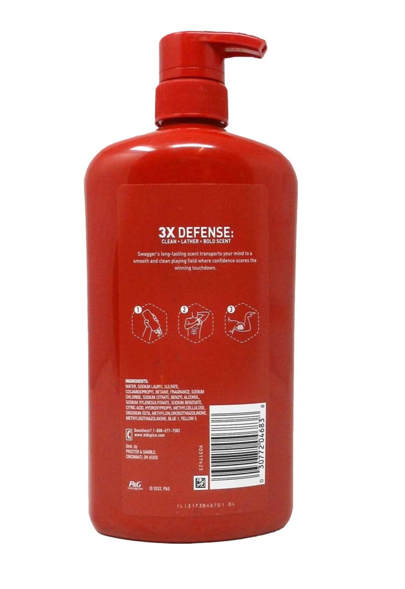 Old Spice Swagger Body Wash for Men Scent of Cedarwood 30 Fl Oz (Pack of 2)
