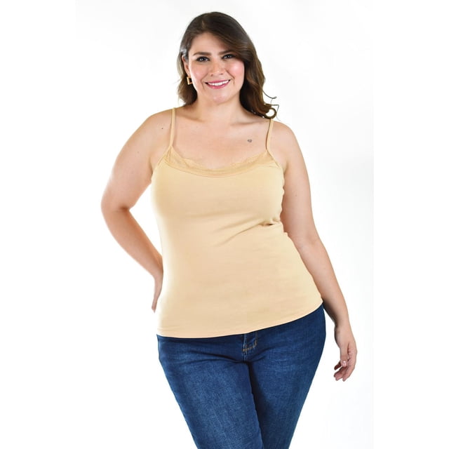 Blusa básica de tirantes Roman Fashion Tallas Extras 001 Nude beige 40