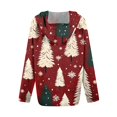 thumbnail image 6 of Women's Fashion Christmas Print Casual Zip-Up Long-Sleeve Hooded Jacket, for Outdoor Activities and Daily Use,Multicolor,M, 6 of 6