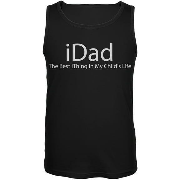 Father's Day- Funny iDad Geek Black Adult Soft Tank Top - Small