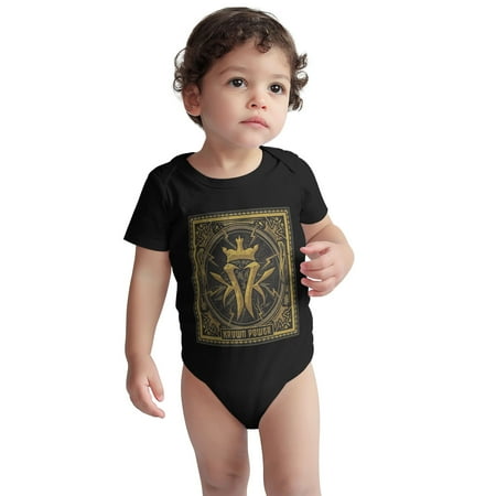 

kottonmouth-kings s Toddler Baby Boys Girls Short-Sleeve Bodysuits Cotton Romper Black 12 Months