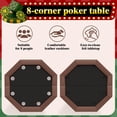 thumbnail image 2 of 8-Player Octagon Poker Table with Foldable Legs & Cup Holders, 2 of 8