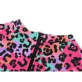 thumbnail image 3 of Serdomi Girls' Big Kid Long-Sleeve One-Piece Swimsuit Rash Guard - Colorful Leopard Cutout Midriff Zipper Size 10, 3 of 7