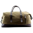 thumbnail image 2 of LinYooLi Overnight Canvas Leather Travel Tote Duffel Shoulder Handbag Bag,170805-brown, 2 of 5