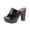 1Black, variant on Studded Platform Heels for Women Peep Toe Vintage Leather Fashion Elegant Wooden Design Backless Pumps Dress Shoes Silver Size 9.5