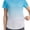 Gradient Blue White, variant on Women's UPF 50+ Rash Guard Swim Shirt Quick Dry Short Sleeve Workout T-Shirt Summer Bathing Suit Top L