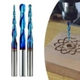 thumbnail image 5 of 2-Flute Tapered Ball Nose End Mills Carbide Cutter Wood Router bit 6.35mm shank, 5 of 7