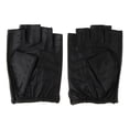 thumbnail image 4 of Dalazy Gants de Cyclisme Rétro en Cuir PU pour Hommes Sans Doigts L Bouton Noir, 4 of 9