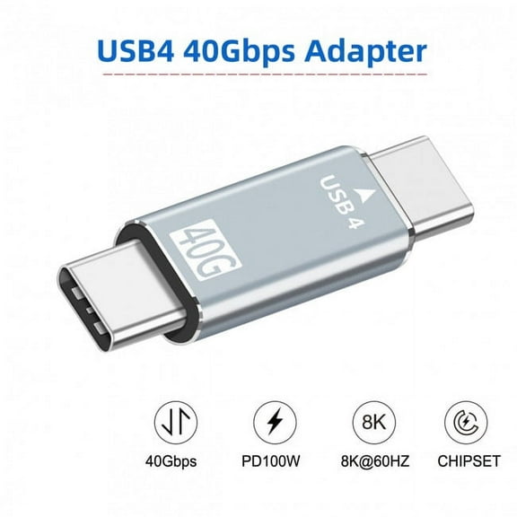 JSER 40Gbps USB4 Type C Male to Male Straight Connector 100W Power Data 8K Video Adapter for Laptop Phone