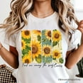 thumbnail image 2 of Find Me Among the Sunflowers T-Shirt, White and Natural Floral Tee for Trendy Women, 2 of 8