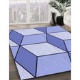 thumbnail image 3 of Ahgly Company Machine Washable Indoor Square Transitional Royal Blue Area Rugs, 4' Square, 3 of 7